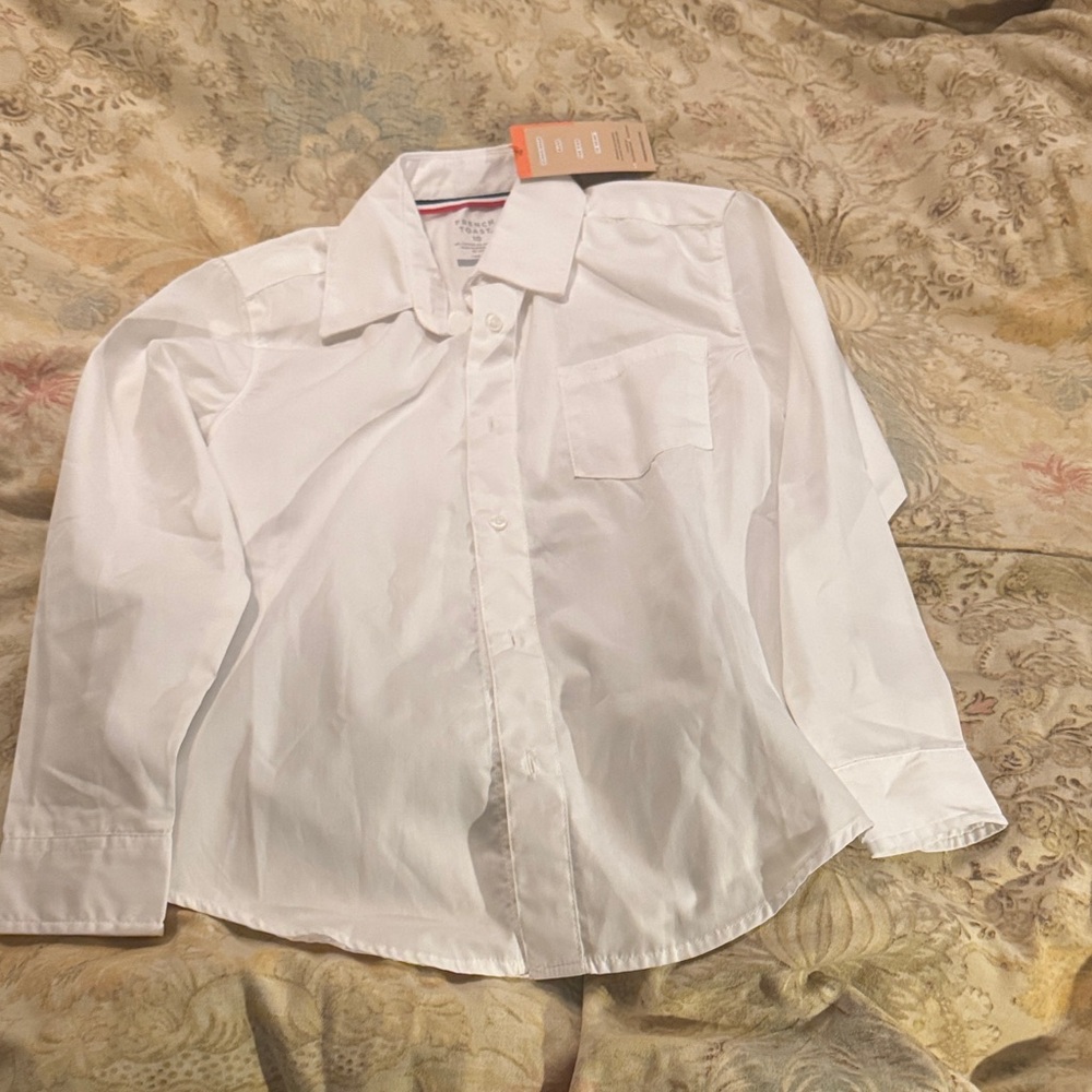 French Toast White Button Down Shirt for Kids 10